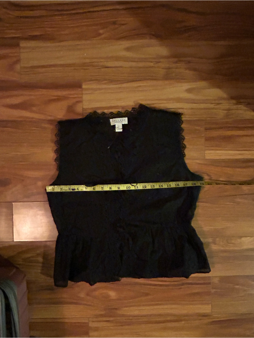 Calypso St. Barth Black embroidered lace Trim tie front Peplum top. Brand new. - Picture 12 of 15